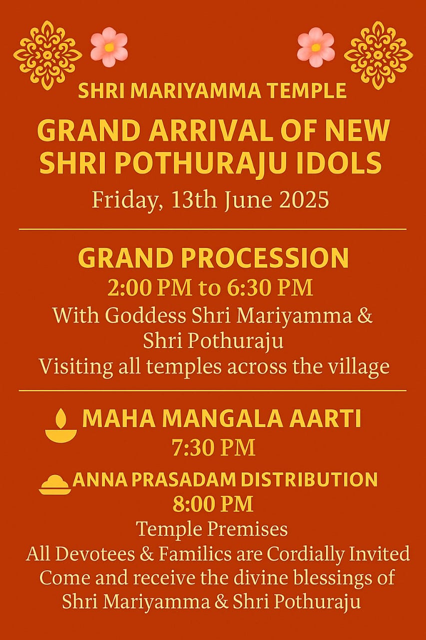 Arrival of New Pothuraju Idols Invitation